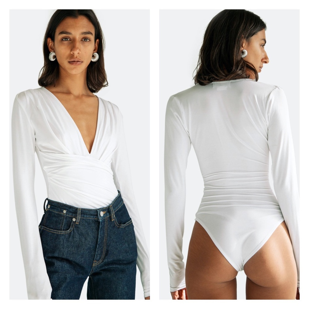 The line by k Isla white bodysuit size small NWT!